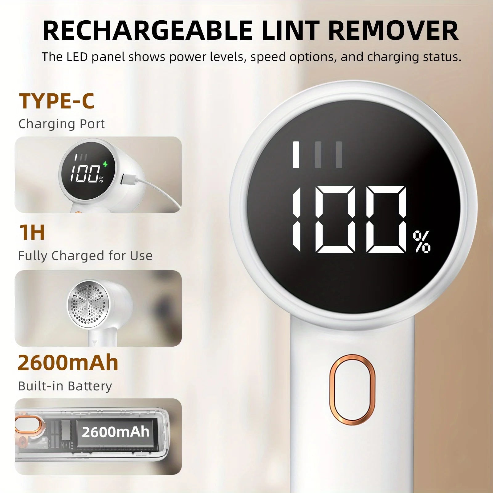Lint Remover Electric Digital Hair Ball Trimmer Wireless Electric High-Speed Household Ball Remover Six Leaf Steel Knife