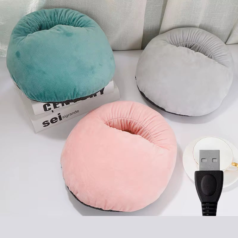 5V/2A USB Electric Foot Warmer under Desk Heating Pad Winter Warming Plush Flannel Leg Thermostat Heater
