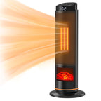 Space Heater for Indoor Use, 23Inch Portable Heater with Remote and Thermostat,7 Light Modes, 70°Oscillation, 12H Timer, up to 95°F, Tip-Over Protection