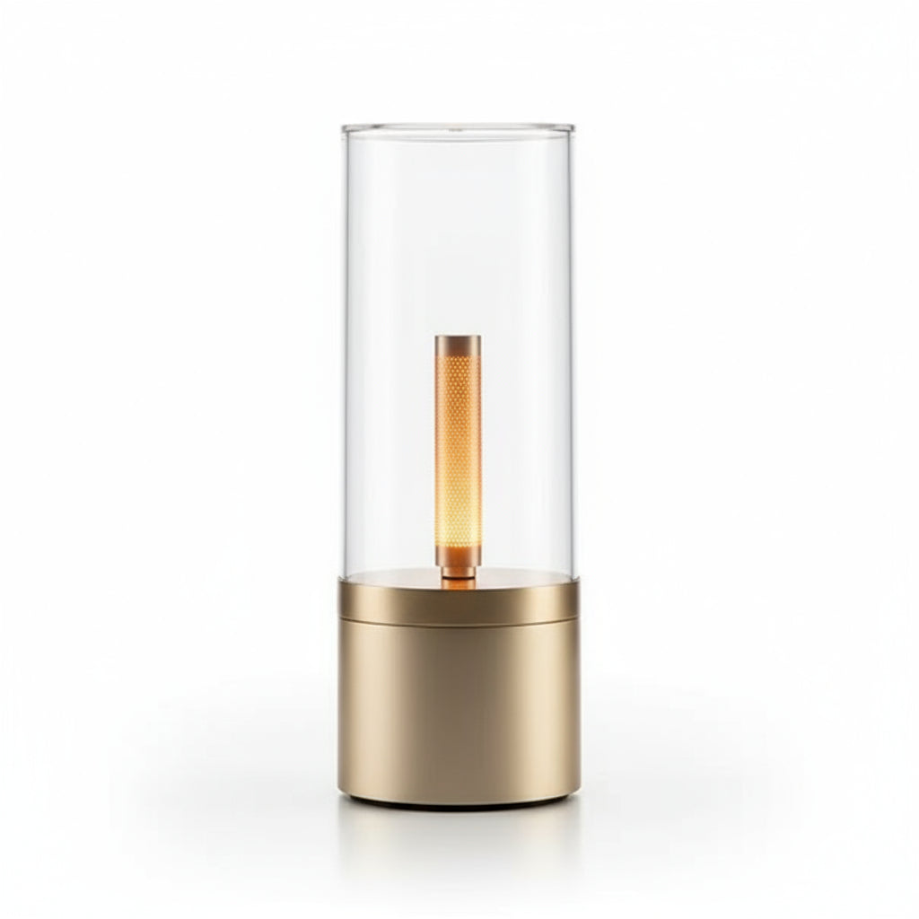 Rechargable Candle Lamp Yellow LED Night Light Atmosphere Light Stepless Dimming Nightstand Lamp for Bedroom