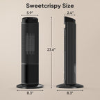 Space Heater for Indoor Use, 23Inch Portable Heater with Remote and Thermostat,7 Light Modes, 70°Oscillation, 12H Timer, up to 95°F, Tip-Over Protection