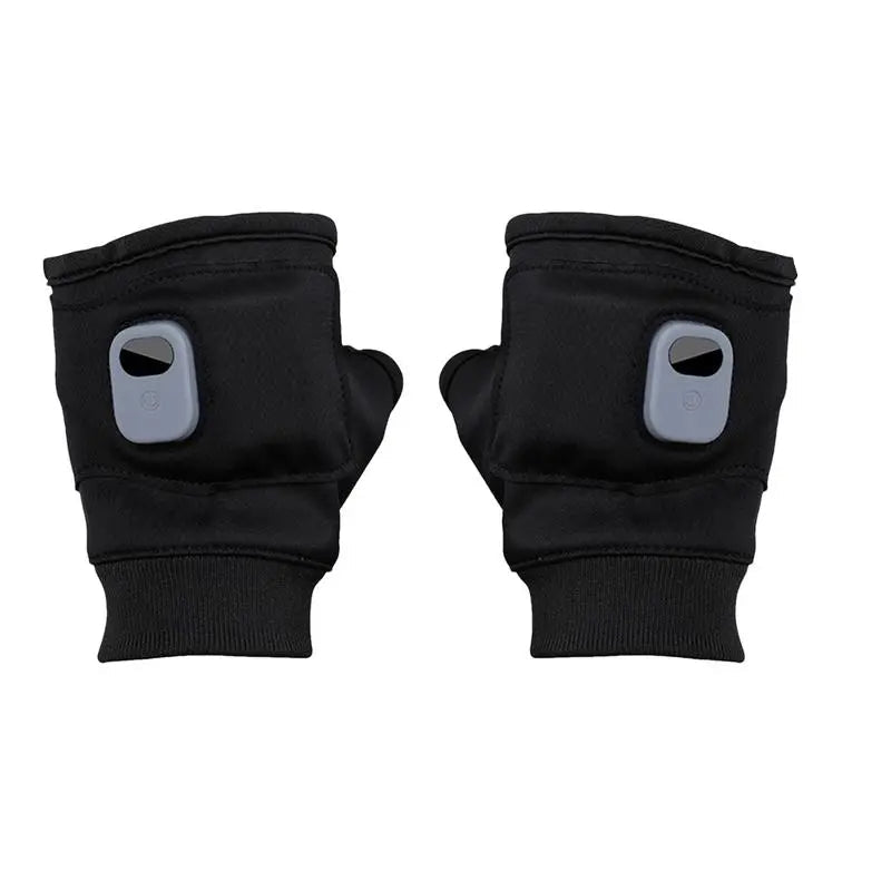 1Pair Unisex USB Electric Heating Winter Outdoor Heated Gloves Half Finger Touchscreen Warmer Mitten for Outdoor Hiking