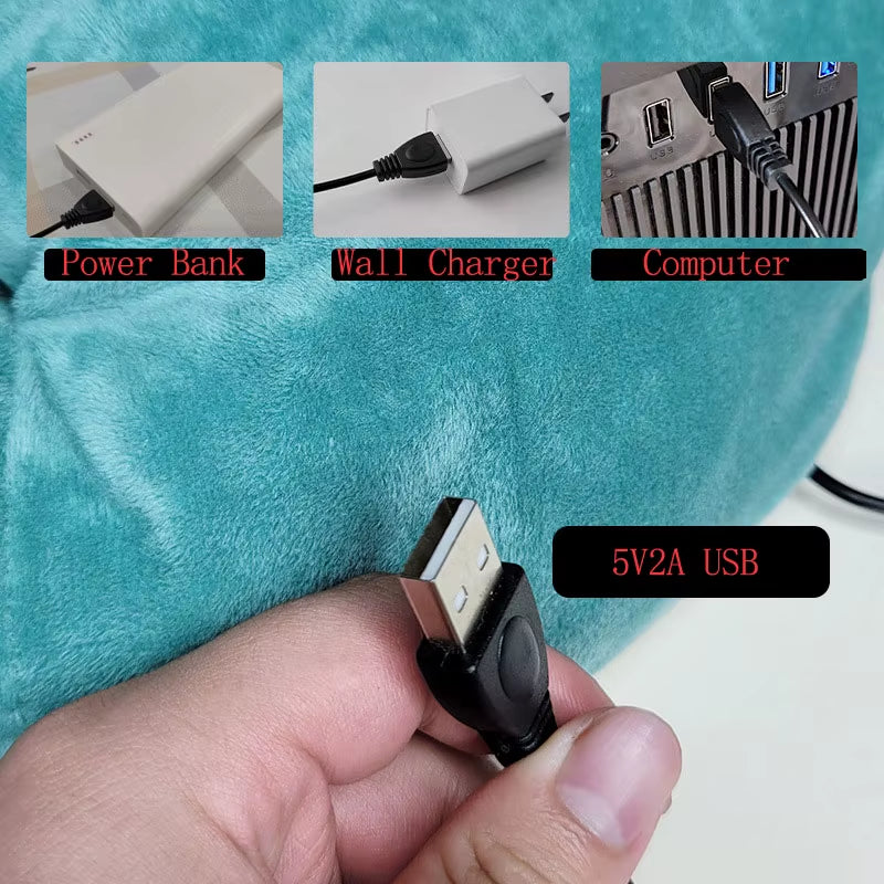 5V/2A USB Electric Foot Warmer under Desk Heating Pad Winter Warming Plush Flannel Leg Thermostat Heater