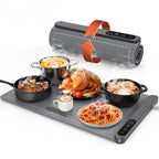 FEPPO Updated Electric Food Warming Mat with 6 Temperature Levels & 6-Hour Timer, Faster Full Surface Heating Mat, Roll up Food Warmer for Holiday Parties & Buffets