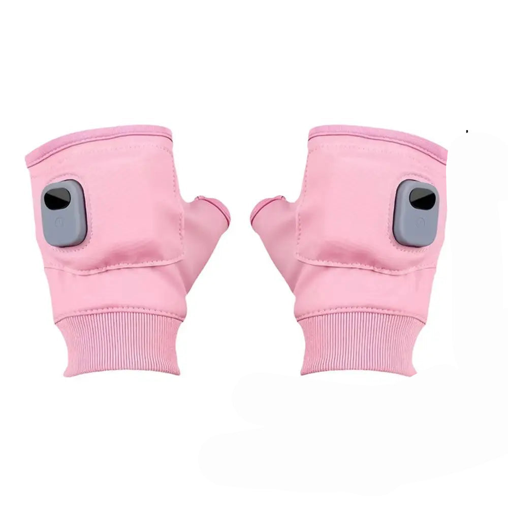 1Pair Unisex USB Electric Heating Winter Outdoor Heated Gloves Half Finger Touchscreen Warmer Mitten for Outdoor Hiking