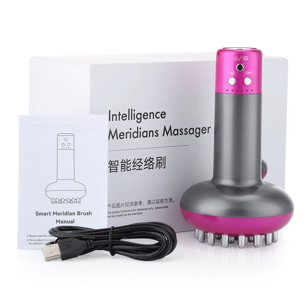 Rechargeable Guasha Massager Body Shaping Heating Meridian Scraping Brush Lymphatic Drainage Machine Fat Burner