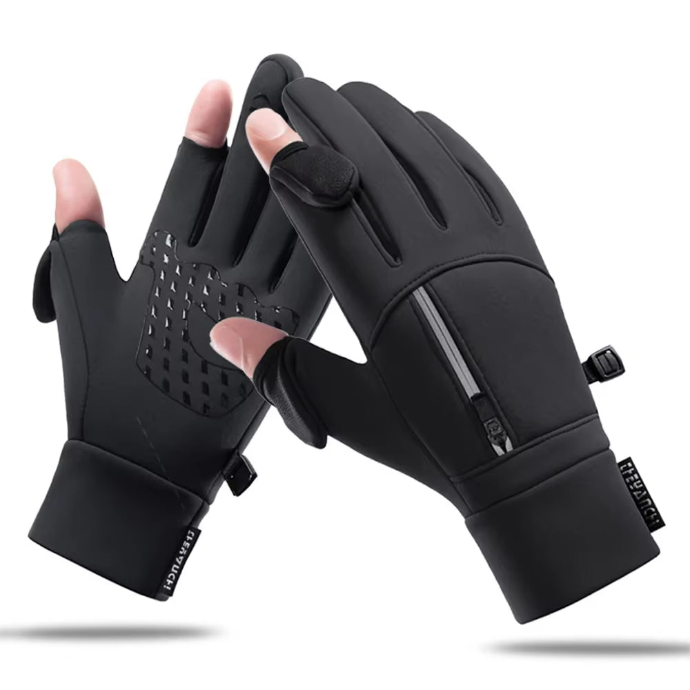 Winter Warm Touch Screen Gloves Outdoor Windproof Waterproof Cold-Proof Gloves Men Driving Cycling Fishing Ski Gloves