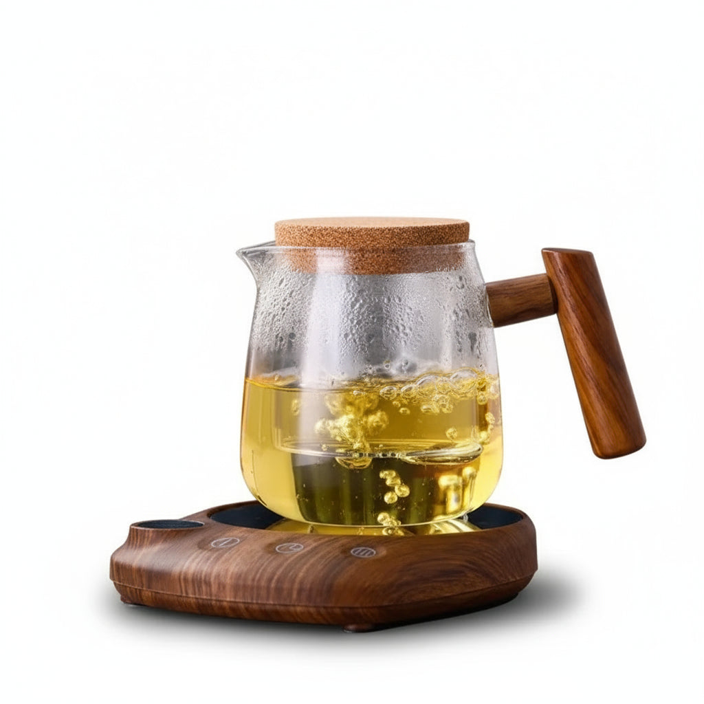 Electric Beverage Heating Plate 200W Smart Milk Tea Coffee Cup Mug Warmer for Desk 5 Temperatures with Timer Automatic Shut Off