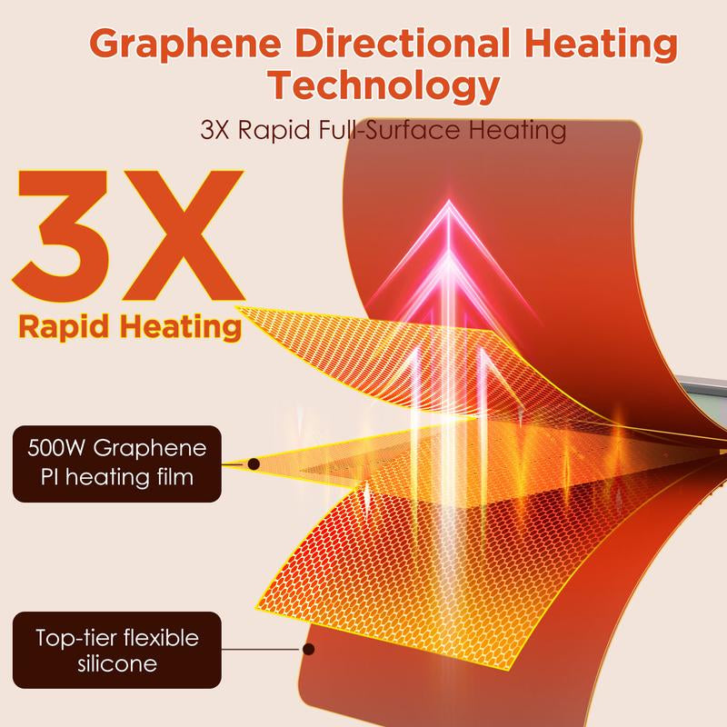 FEPPO Updated Electric Food Warming Mat with 6 Temperature Levels & 6-Hour Timer, Faster Full Surface Heating Mat, Roll up Food Warmer for Holiday Parties & Buffets