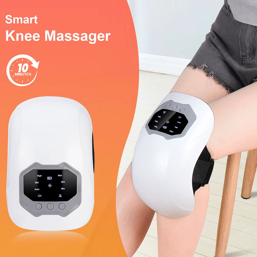 Smart Knee Massager 3 Gear Vibration Relax Knee Muscles Massage Machine Shoulder Elbow Knee Joint Hot Compress Massage Tool