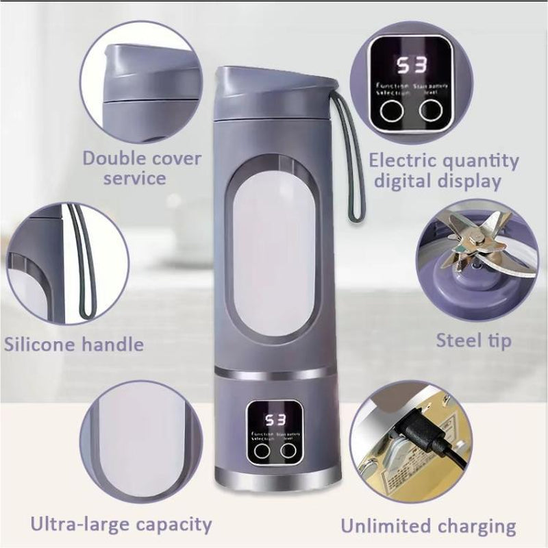 Best Mini Juicer Blender – 2-In-1 Ice Crusher & Smoothie Maker | Perfect for Liquid Diets, Fresh Juice, Shakes, Baby Food | USB Rechargeable & Easy to Clean | Great for Home, Office, Dorm, and Back-To-School Gifts Cup Portable Vegetable