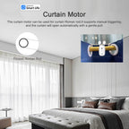 Tuya Smart Curtain Robot ( Roman Rod Track) Bluetooth APP Short Range Control, Timed Switch, Pull-To-Start, 8KG Load Capacity