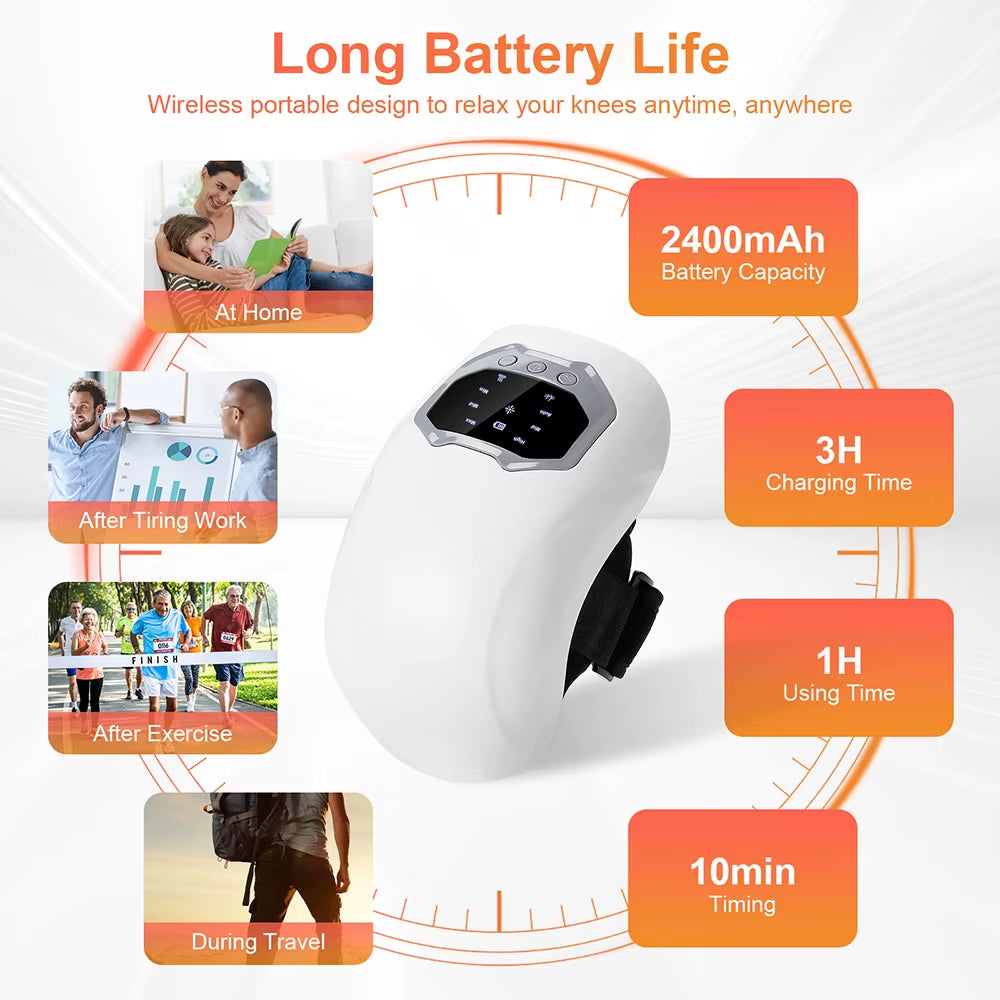 Smart Knee Massager 3 Gear Vibration Relax Knee Muscles Massage Machine Shoulder Elbow Knee Joint Hot Compress Massage Tool