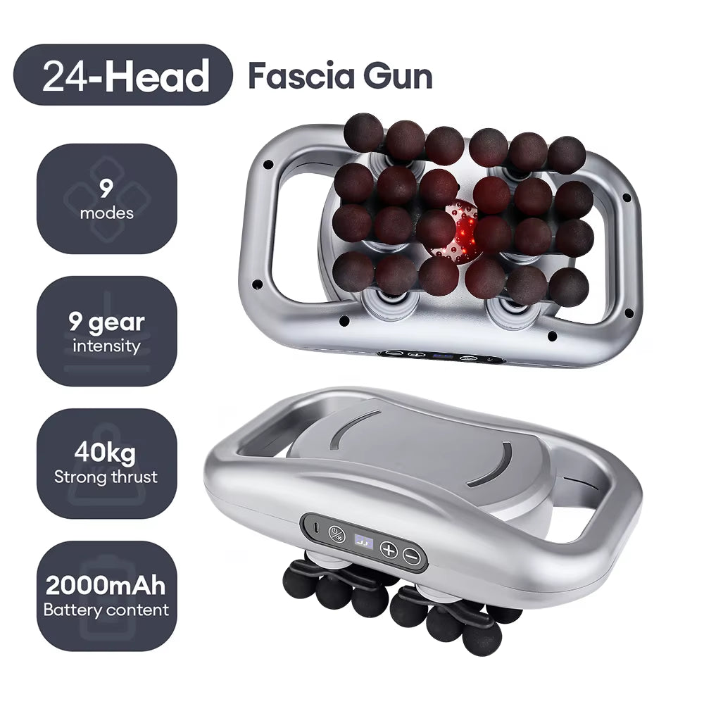 30-Heads Body Massage Gun High-Frequency Vibration Fascia Gun Back Waist Thigh Massager Neck Shoulder Massager Muscle Masajeador