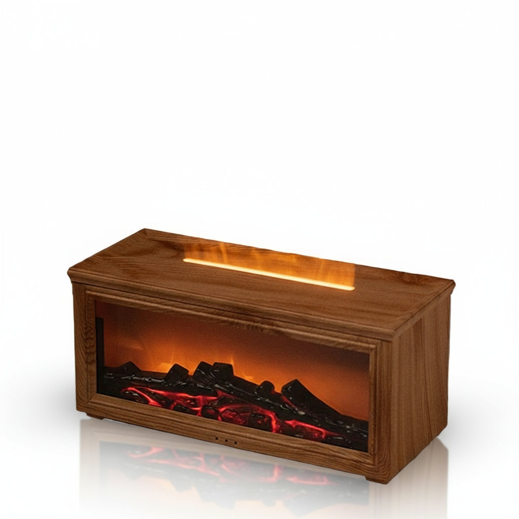 Creative Fireplace Air Humidifier 280Ml Simulated Flame Aroma Diffuser with Remote and Waterless Auto off for Home Bedroom Gift