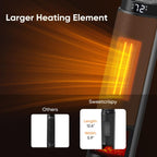 Space Heater for Indoor Use, 23Inch Portable Heater with Remote and Thermostat,7 Light Modes, 70°Oscillation, 12H Timer, up to 95°F, Tip-Over Protection